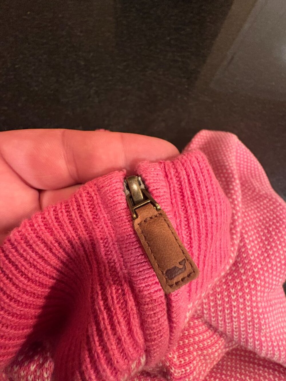 Vineyard Vines - Cashmere Blend Pinkberry 1/4 Zip Sweater - Picture 5 of 5